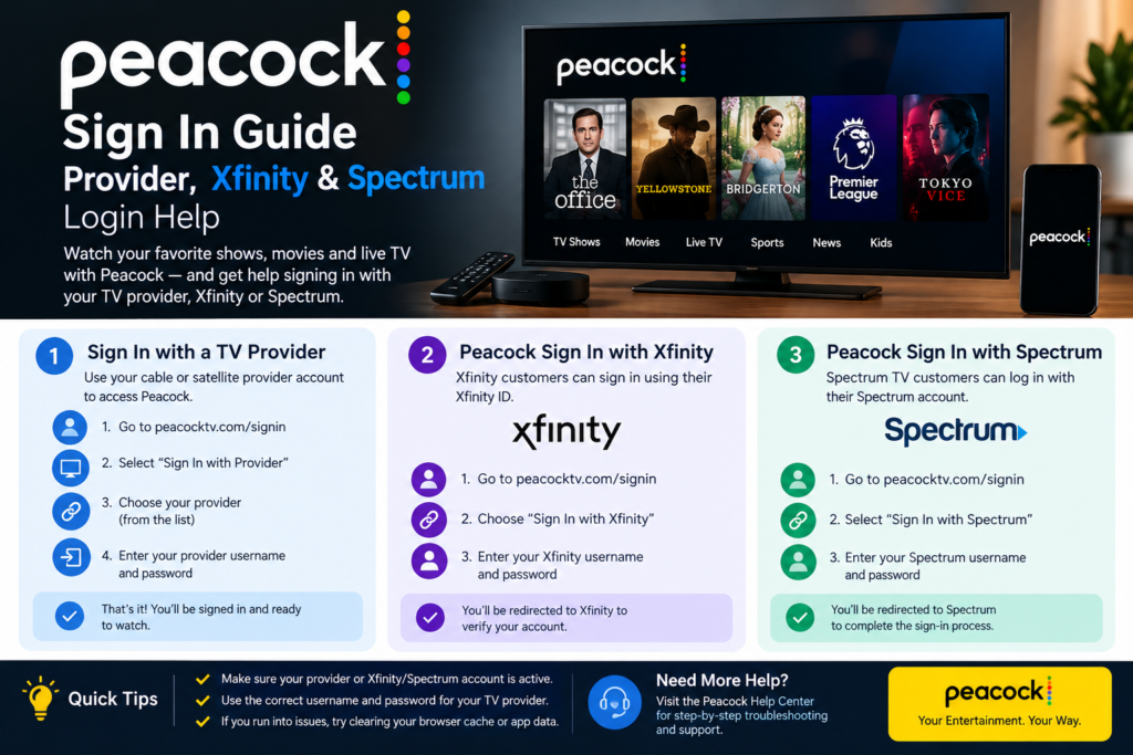 Peacock Sign In